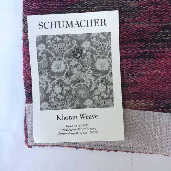 Schumacher KHOTAN WEAVE fabric 16.5" square Aubergine Brown Purple Pink Sample - Picture 5 of 8